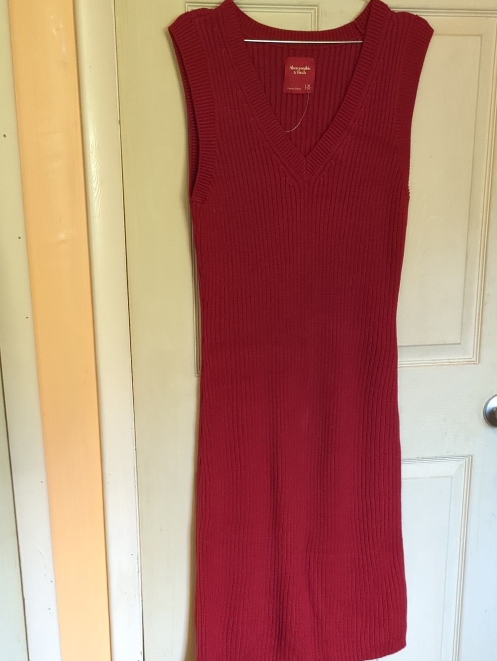 NWOT Abercrombie Fitch XL Limited Edition Red Midi Sweater Dress